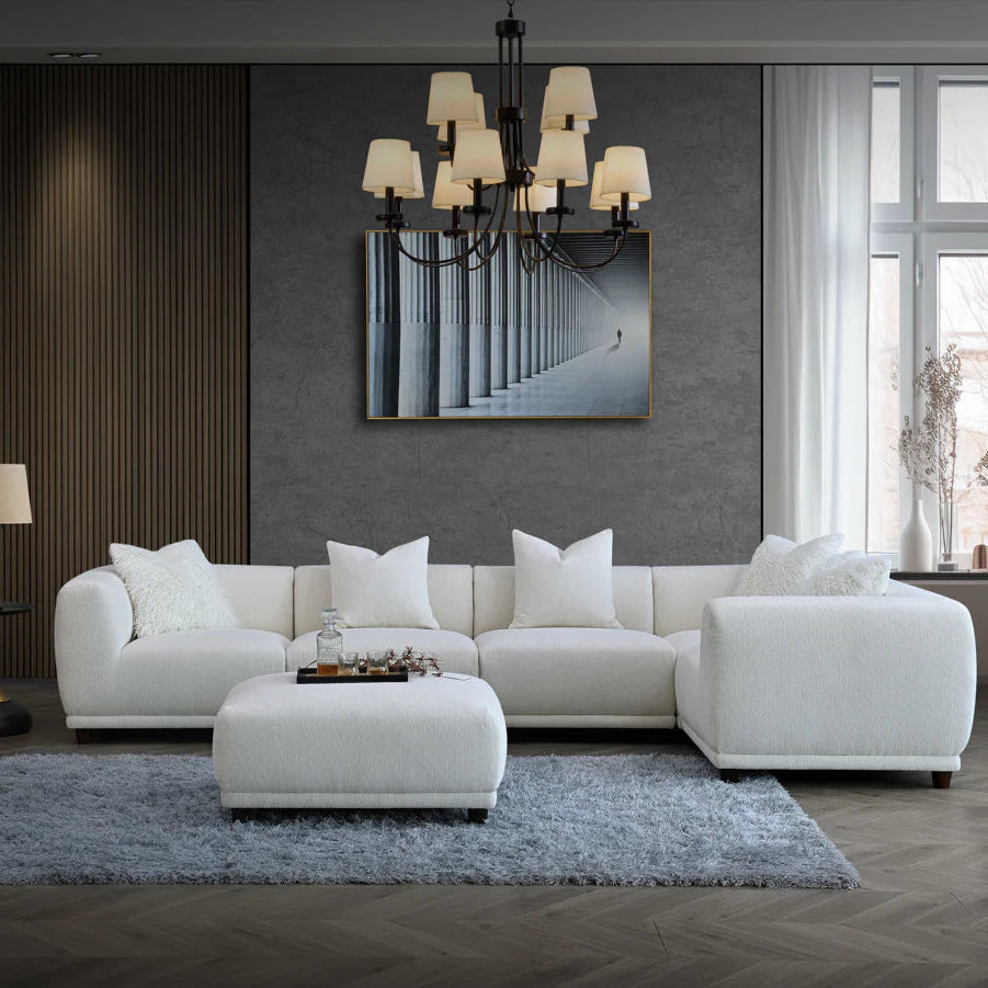 Aluxo Cindy Polar Boucle Modular Corner Sofa | 5 Seater
